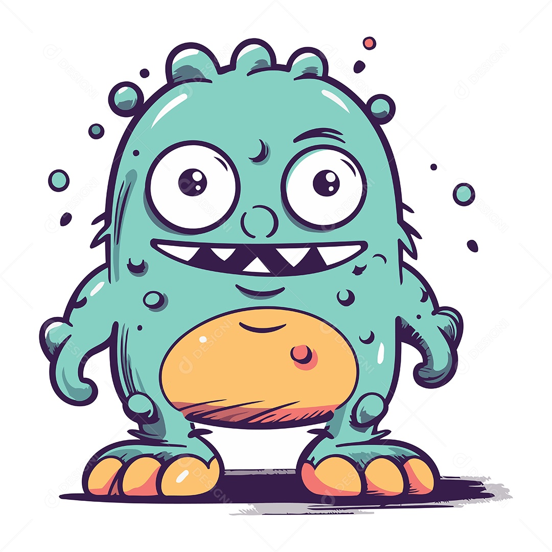 Monstro de Desenho Animado Ilustração Vetor EPS