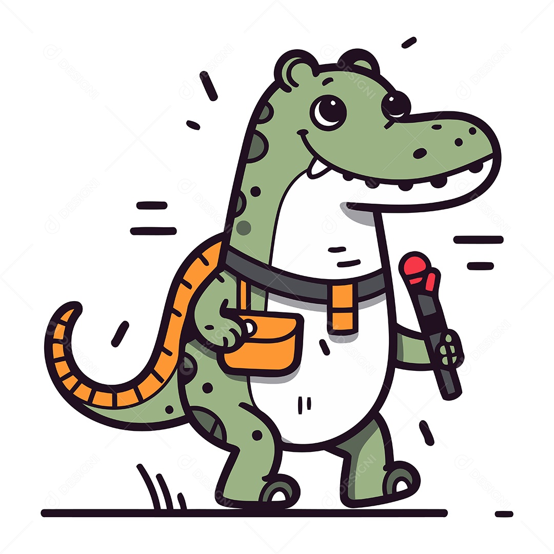 Crocodilo de Desenho Animado Ilustração Vetor EPS