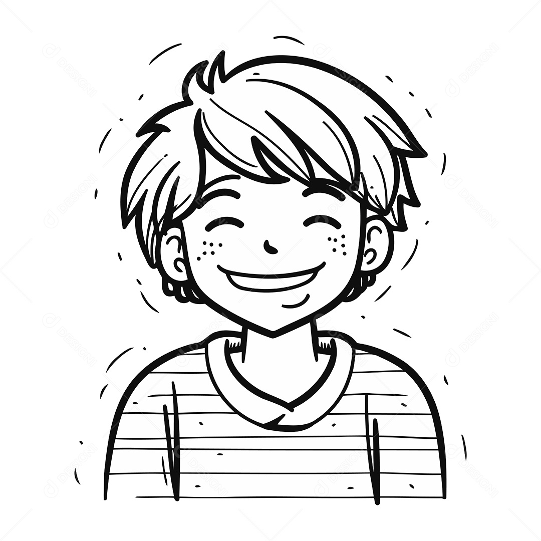 Menino Sorridente de Desenho Animado Ilustração Vetor EPS