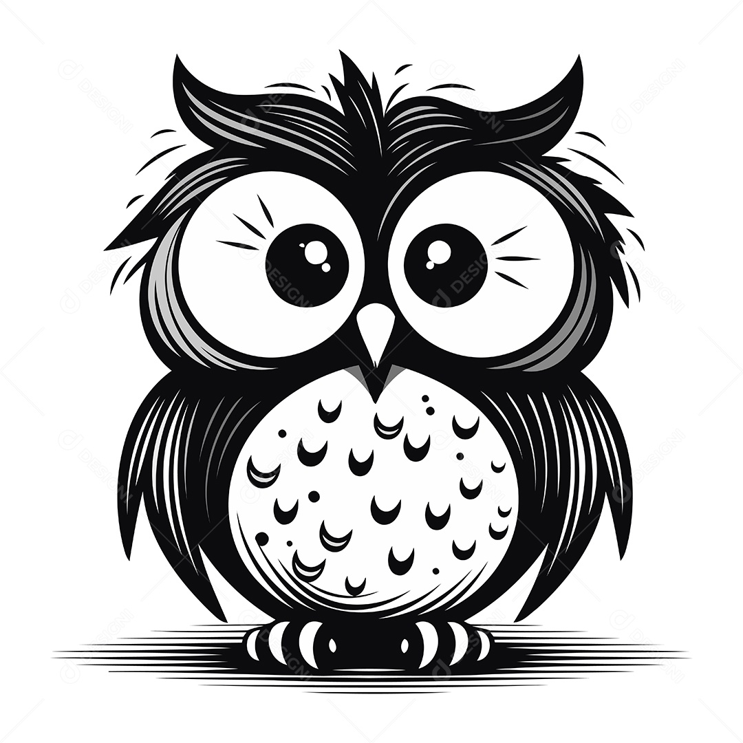 Coruja de Desenho Animado Ilustração Vetor EPS