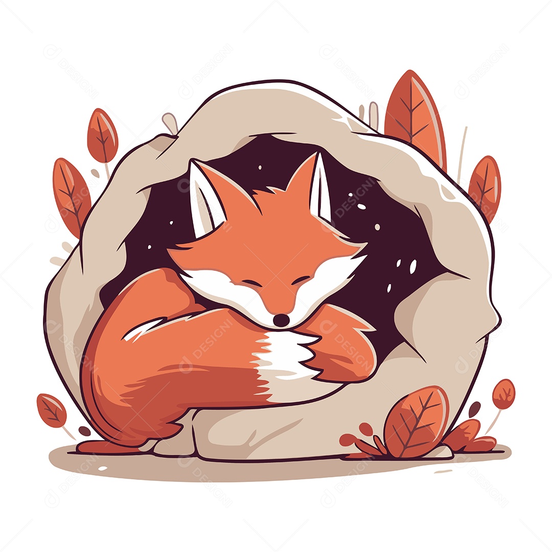 Raposa de Desenho Animado Ilustração Vetor EPS