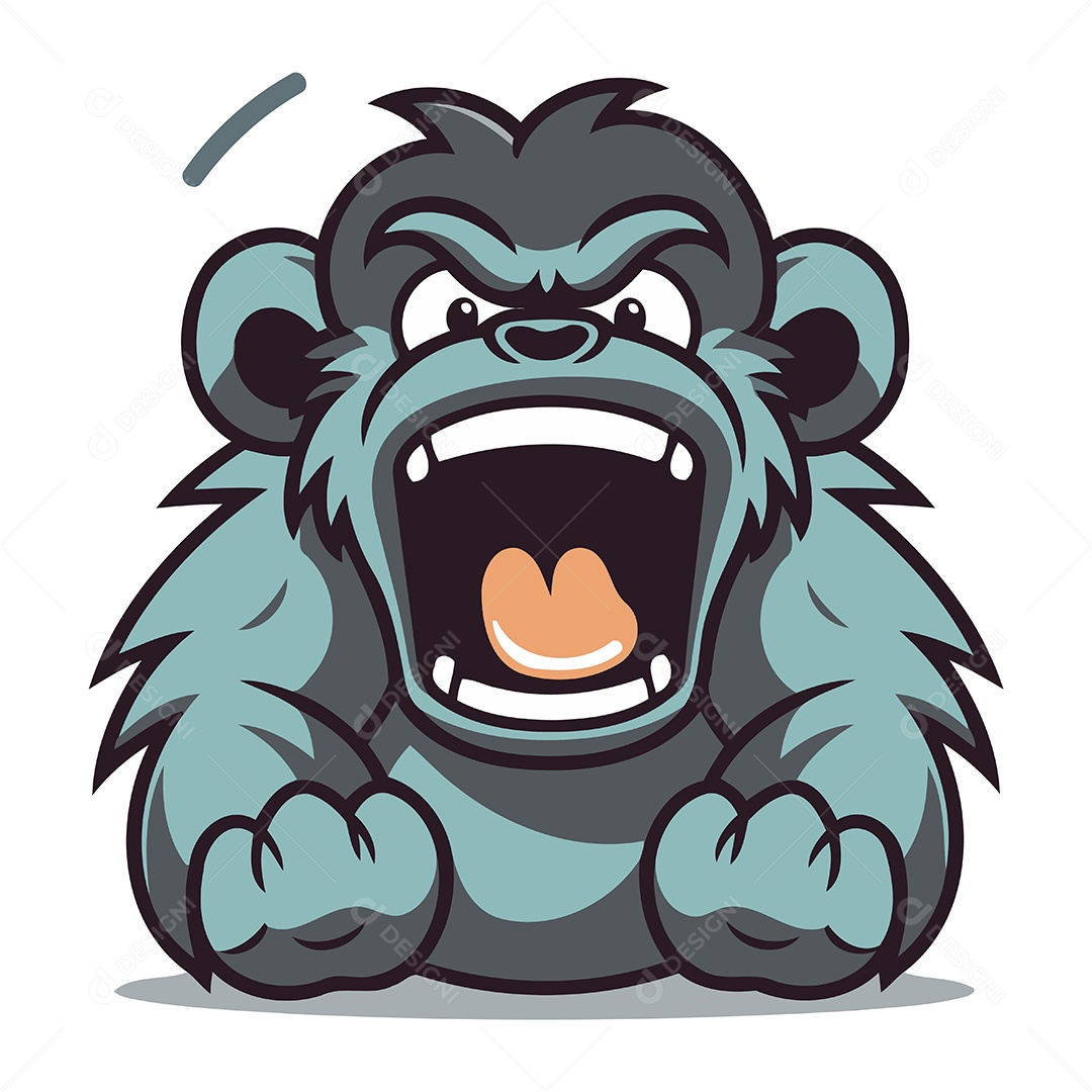 Gorila de Desenho Animado Ilustração Vetor EPS