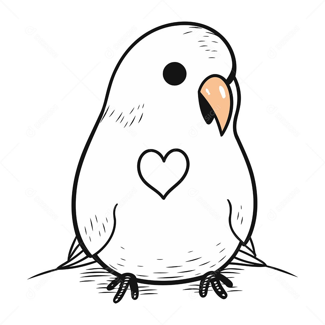 Pássaro Fofo de Desenho Animado Ilustração Vetor EPS