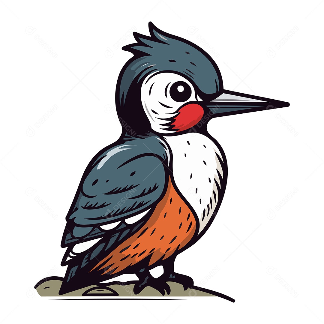 Pica Pau de Desenho Animado Ilustração Vetor EPS