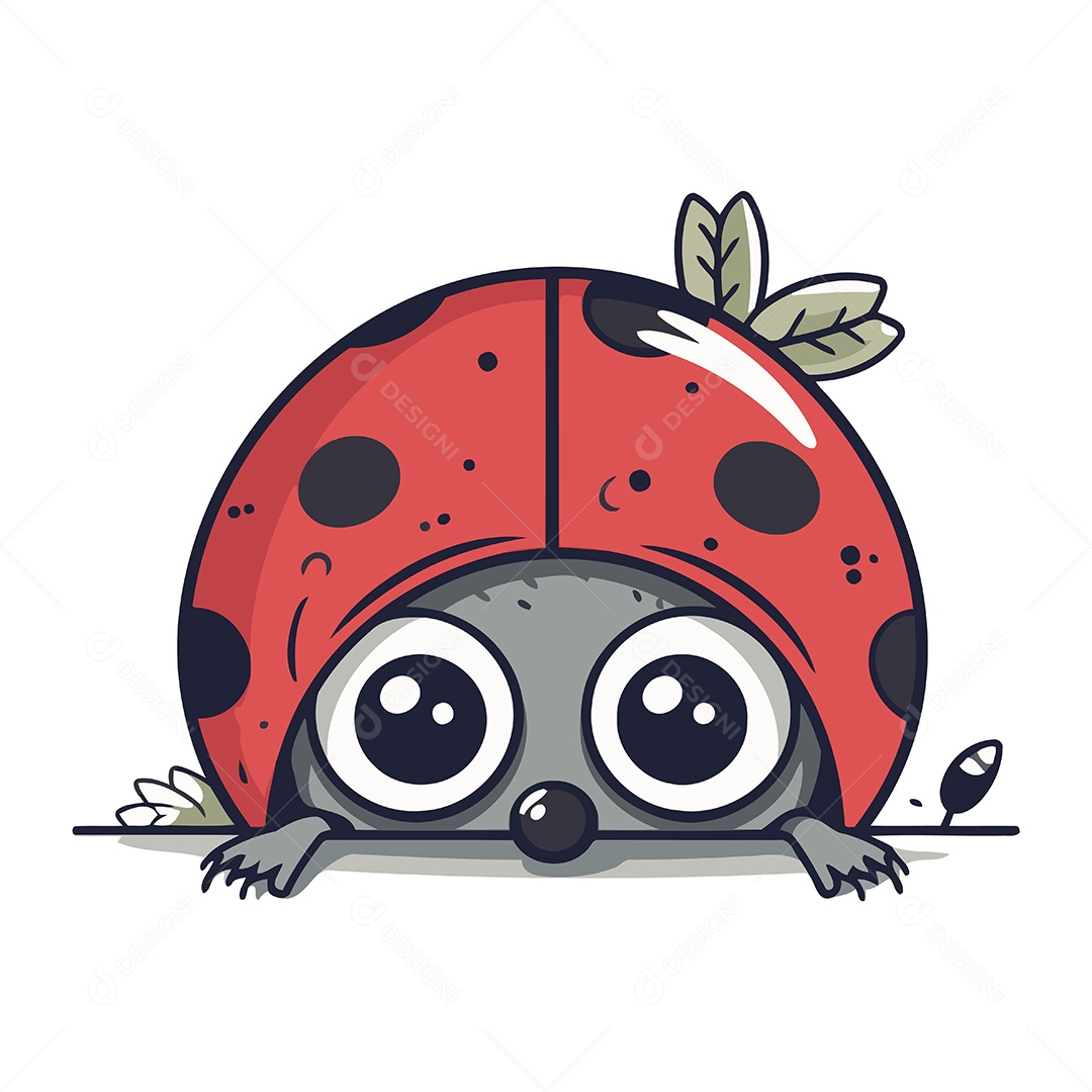 Joaninha de Desenho Animado Ilustração Vetor EPS