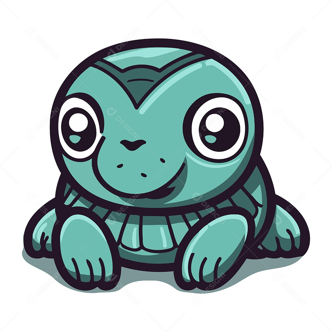 Tartaruga de Desenho Animado Ilustração Vetor EPS