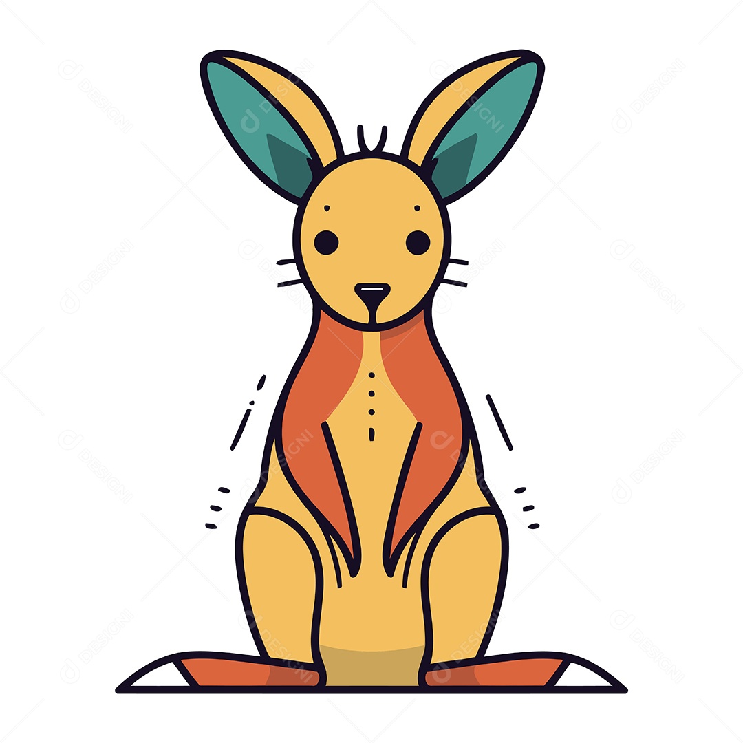 Canguru de Desenho Animado Ilustração Vetor EPS