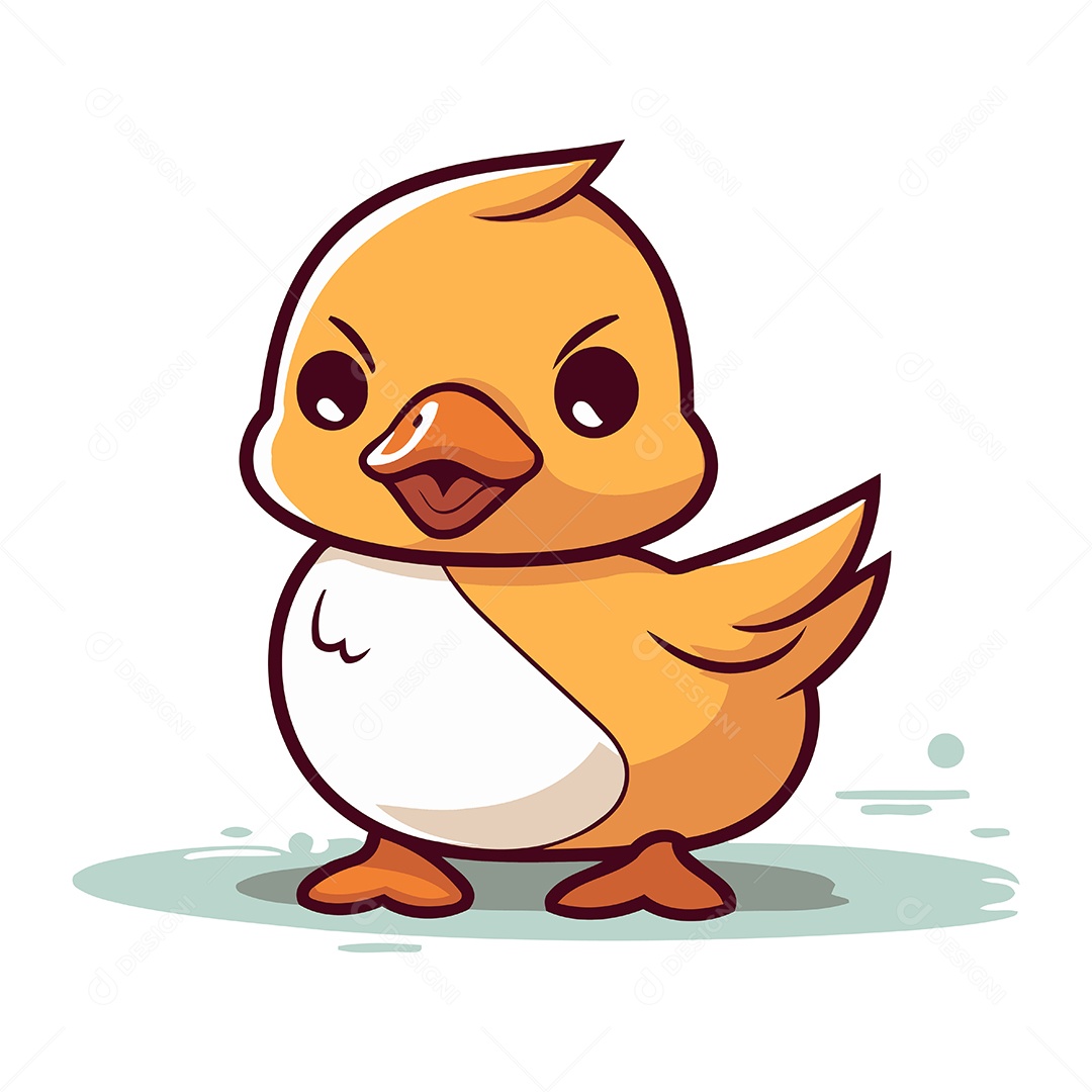 Pato de Desenho Animado Ilustração Vetor EPS