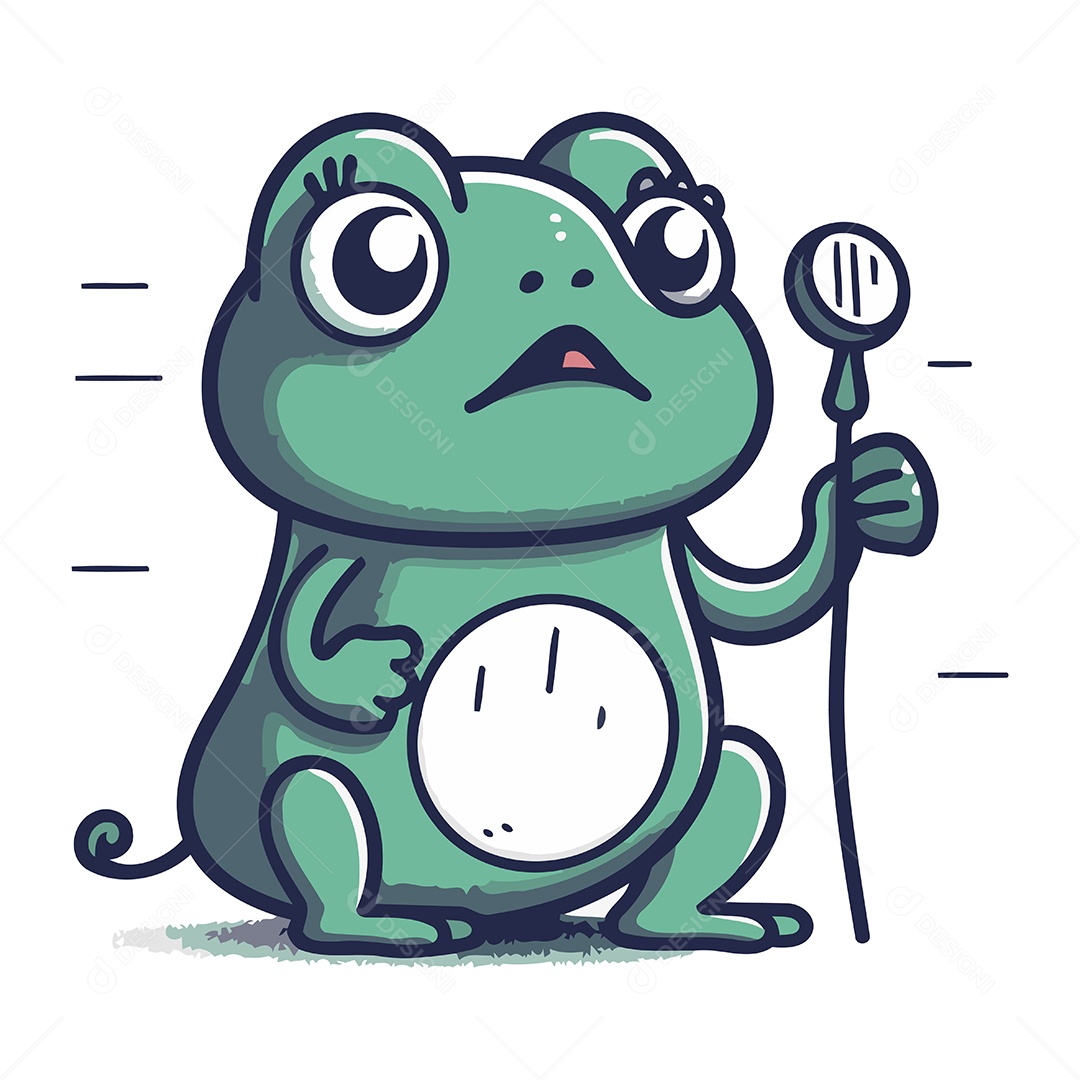 Sapo Segurando Uma Lupa Ilustração Vetor EPS