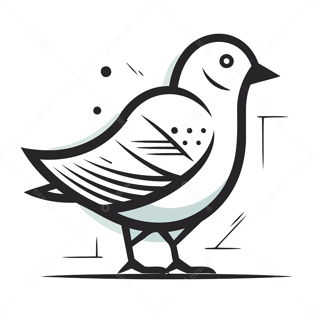 Pombo de Desenho Animado Ilustração Vetor EPS