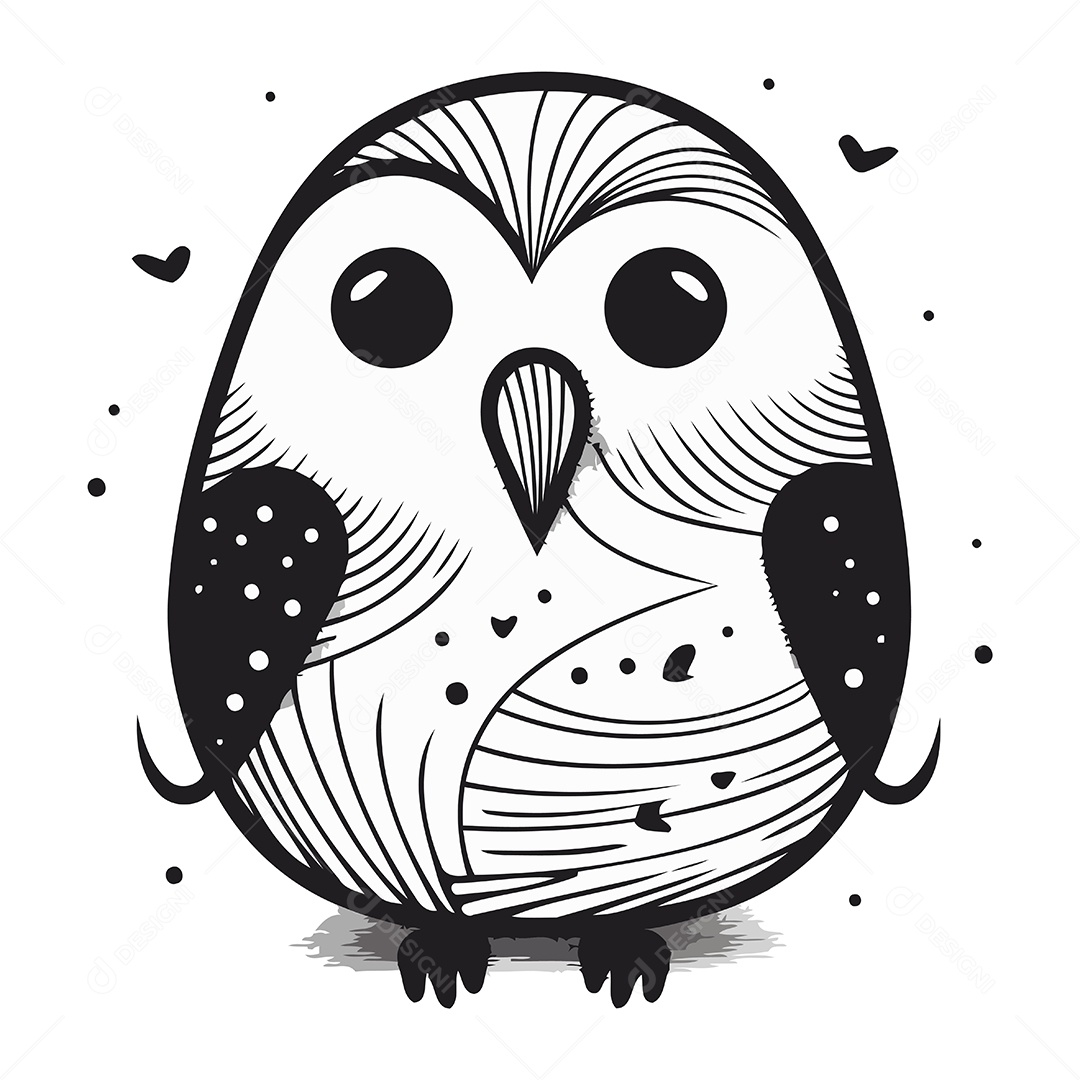 Coruja de Desenho Animado Ilustração Vetor EPS