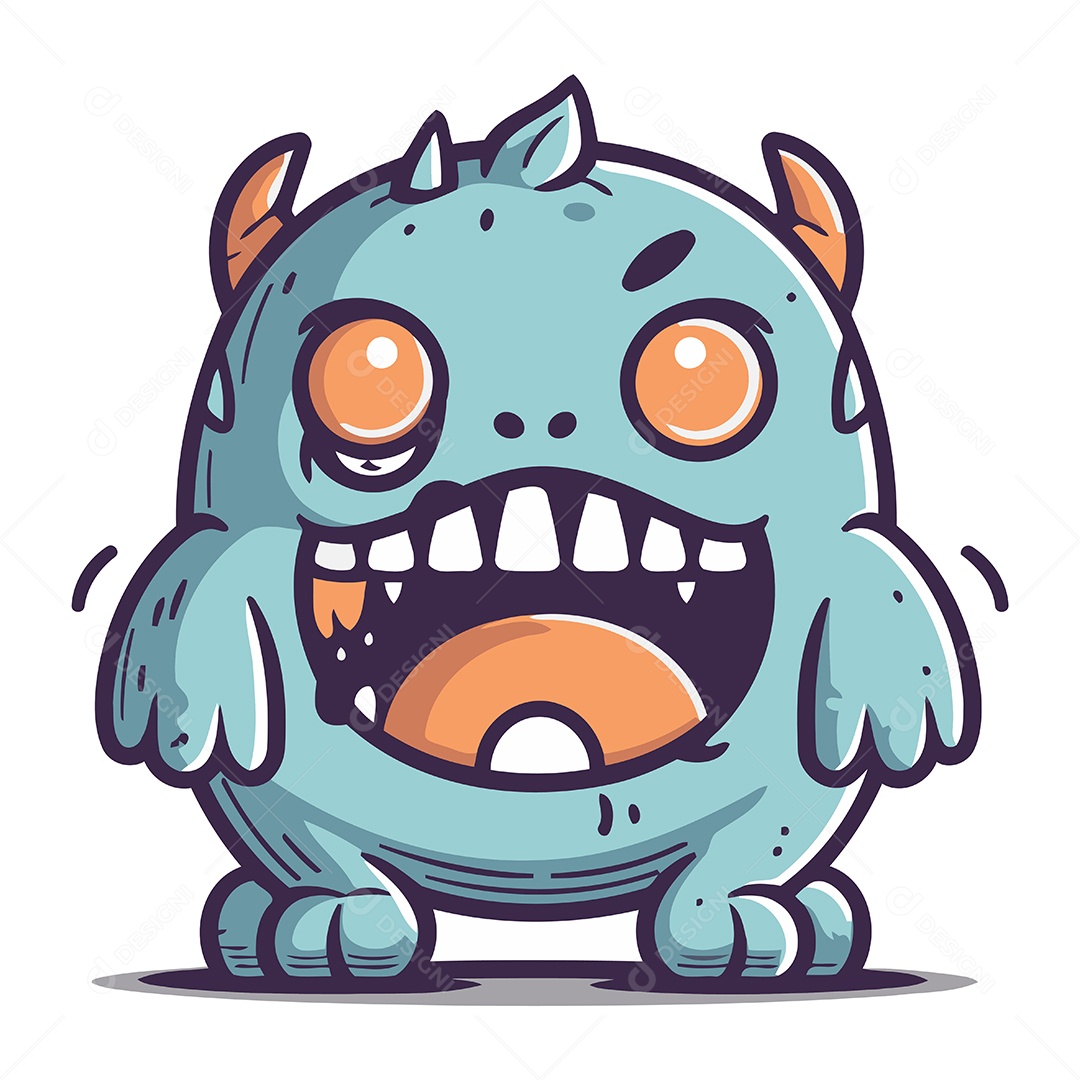 Monstro de Desenho Animado Ilustração Vetor EPS