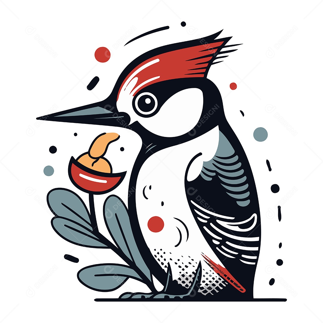 Pica Pau de Desenho Animado Ilustração Vetor EPS