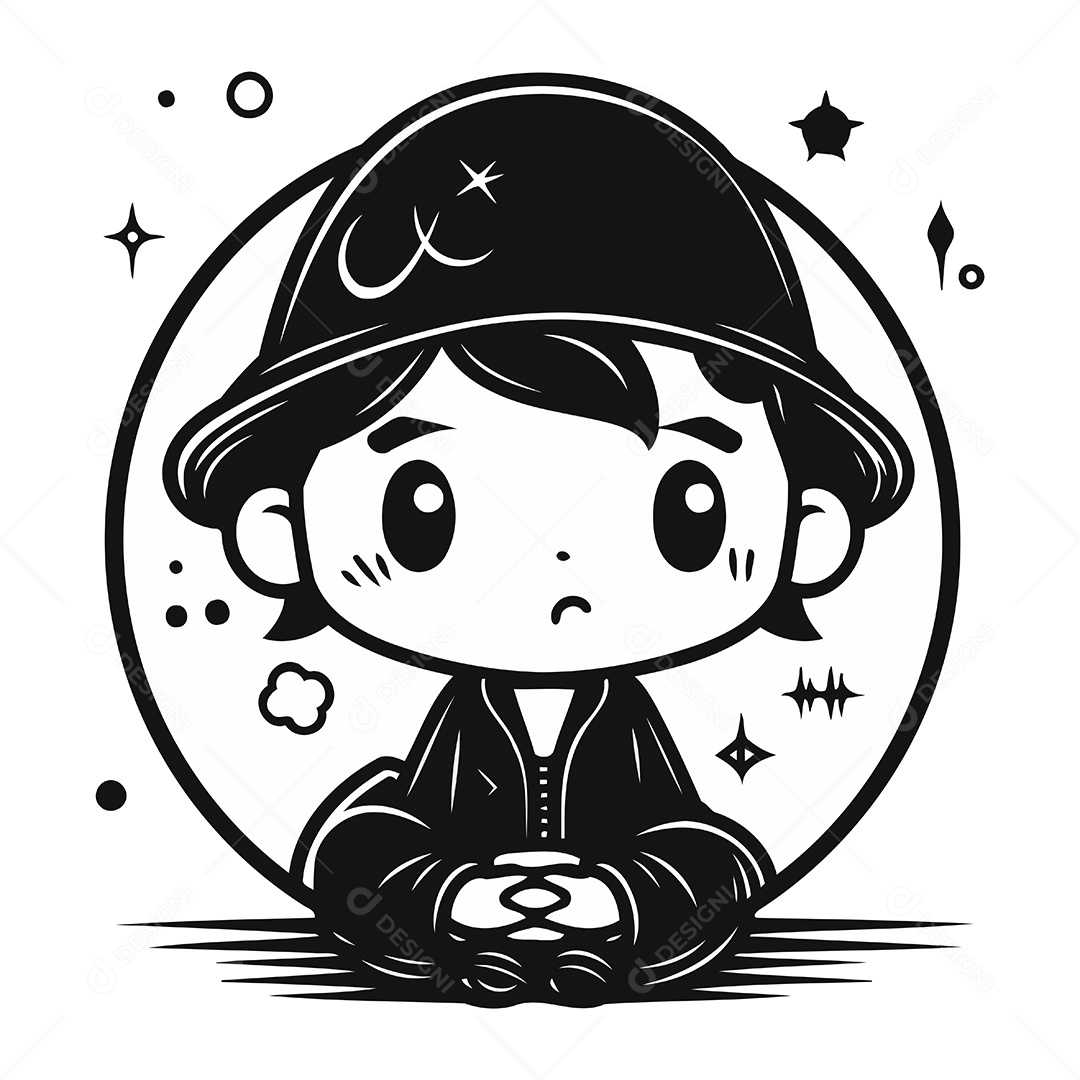 Garoto de Desenho Animado Ilustração Vetor EPS