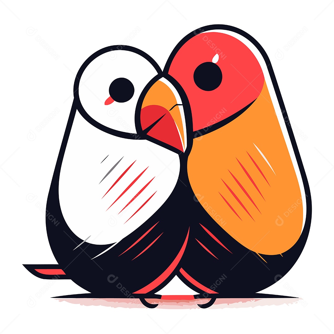 Pássaros de Desenho Animado Ilustração Vetor EPS