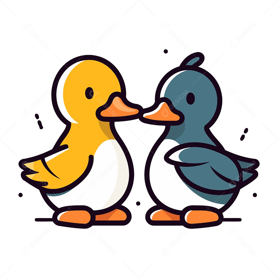 Patos de Desenho Animado Ilustração Vetor EPS