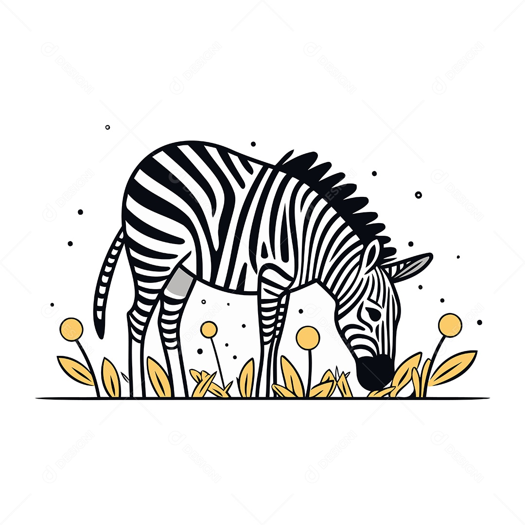 Zebra de Desenho Animado Ilustração Vetor EPS