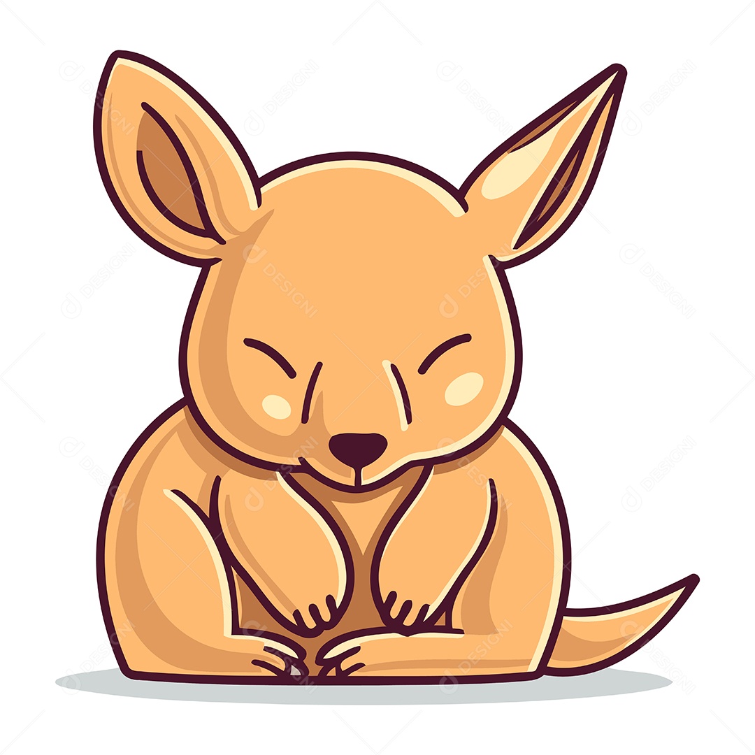 Canguru de Desenho Animado Ilustração Vetor EPS