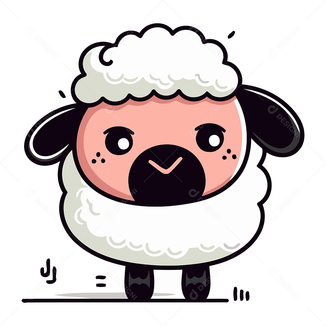 Ovelha de Desenho Animado Ilustração Vetor EPS