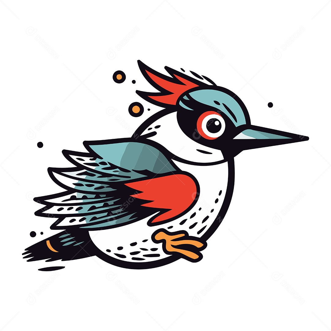 Pica Pau de Desenho Animado Ilustração Vetor EPS