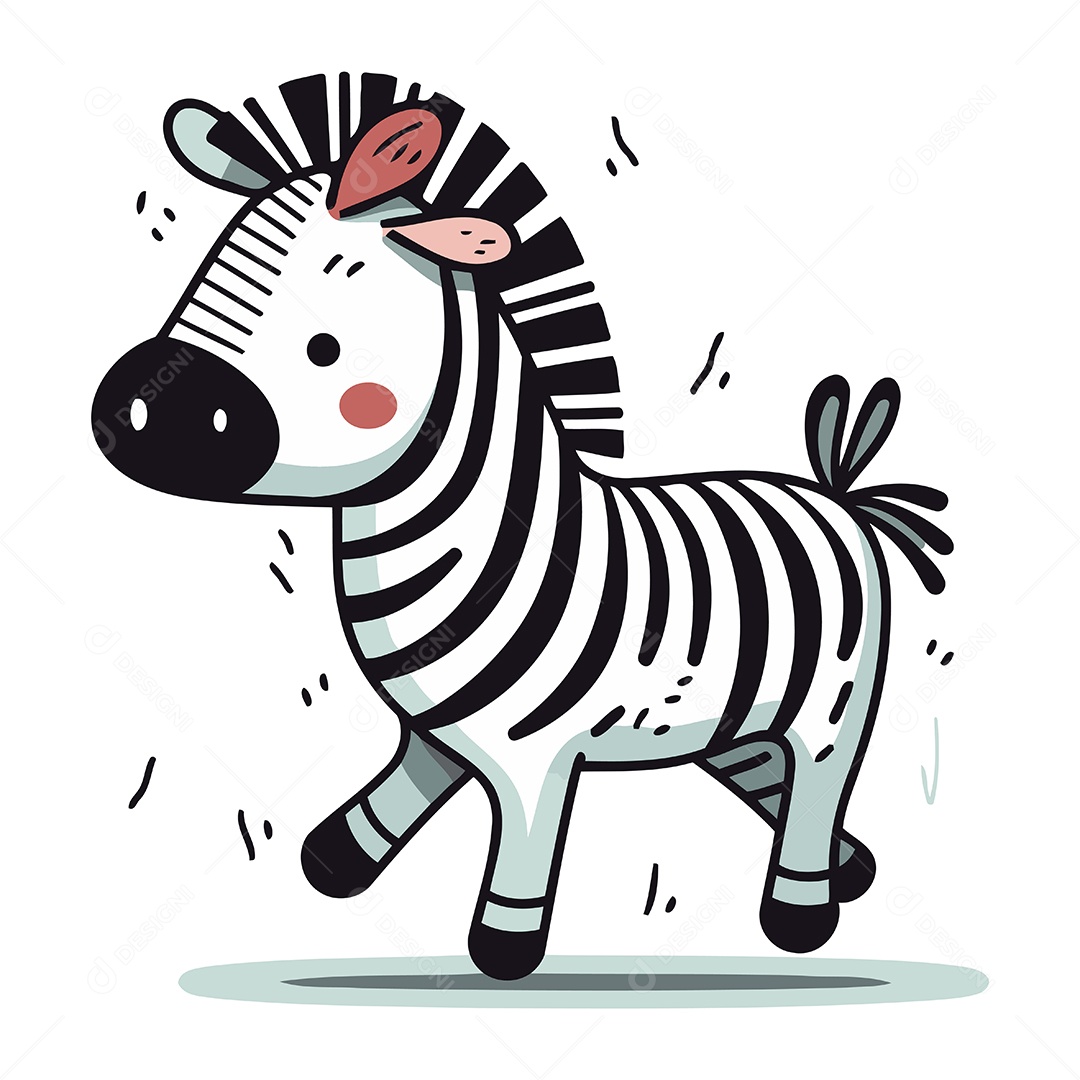 Zebra de Desenho Animado Ilustração Vetor EPS