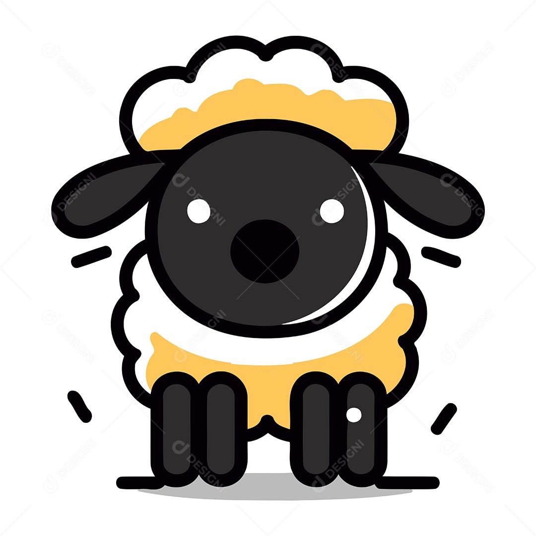Ovelha de Desenho Animado Ilustração Vetor EPS