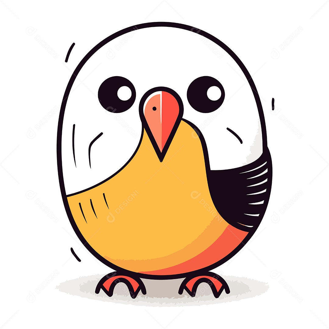 Pássaro Fofo de Desenho Animado Ilustração Vetor EPS