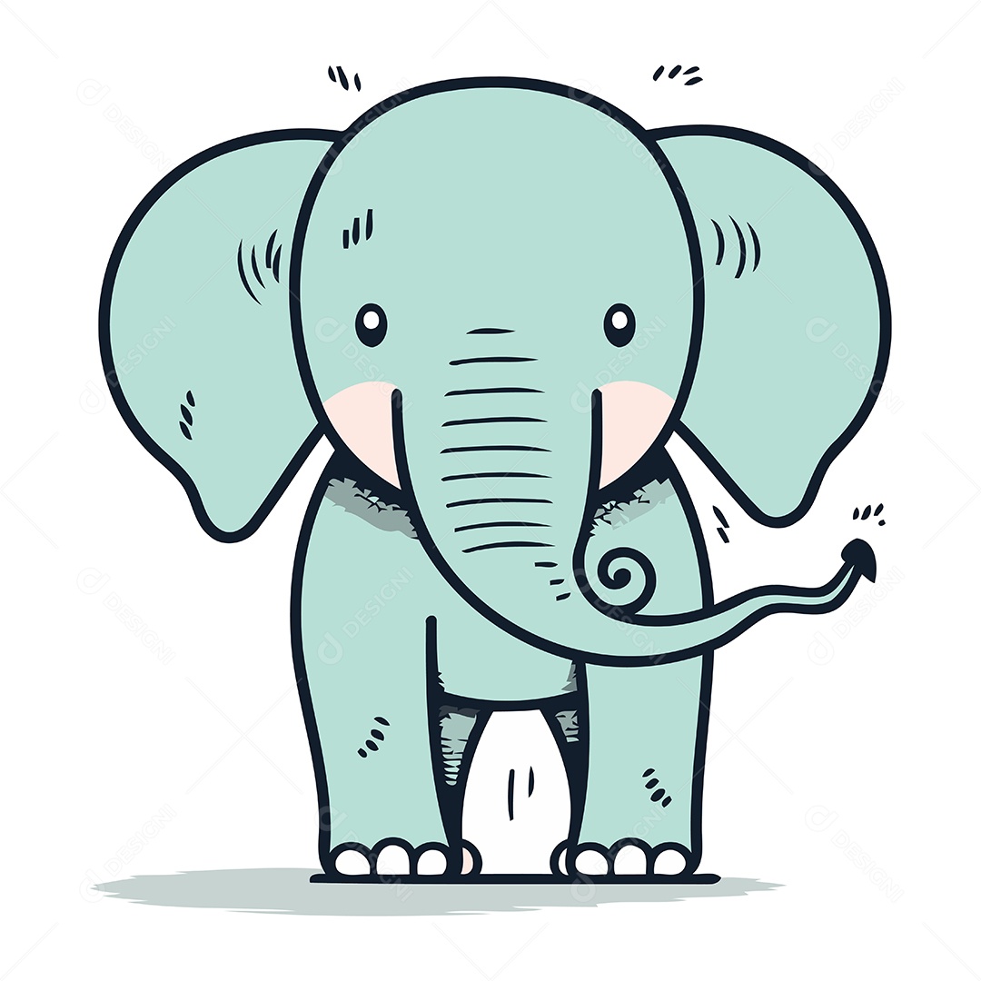 Elefante de Desenho Animado Ilustração Vetor EPS