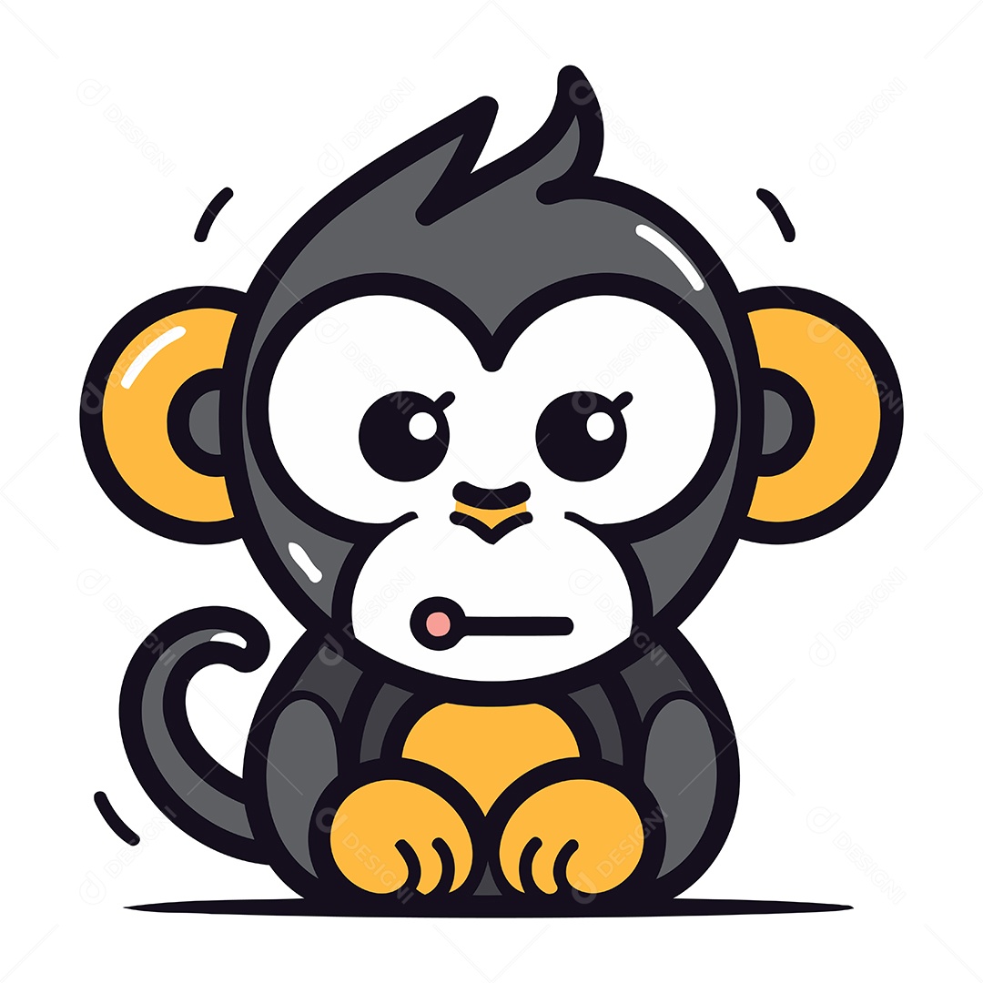 Macaco de Desenho Animado Ilustração Vetor EPS