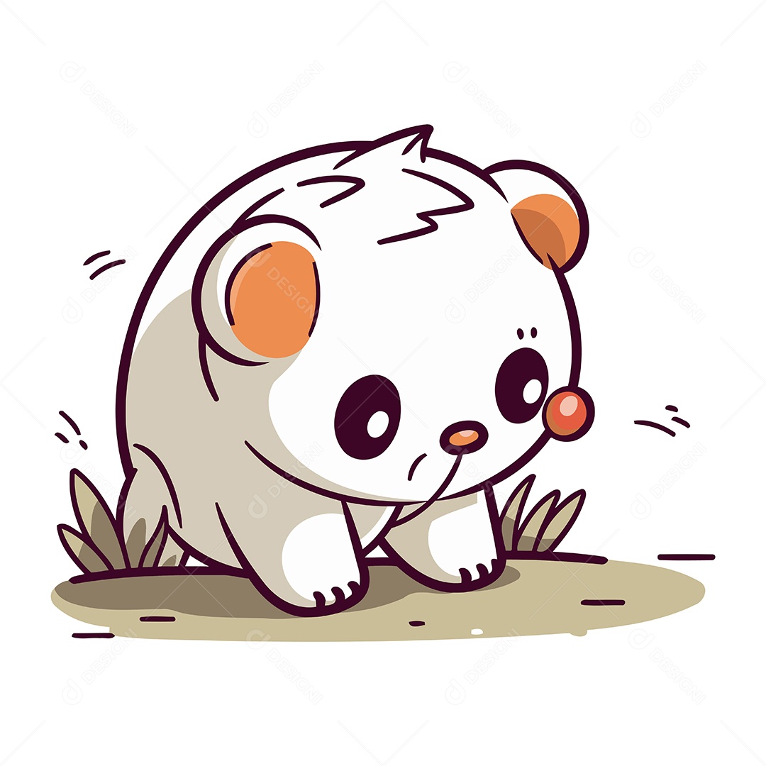 Urso Polar de Desenho Animado Ilustração Vetor EPS