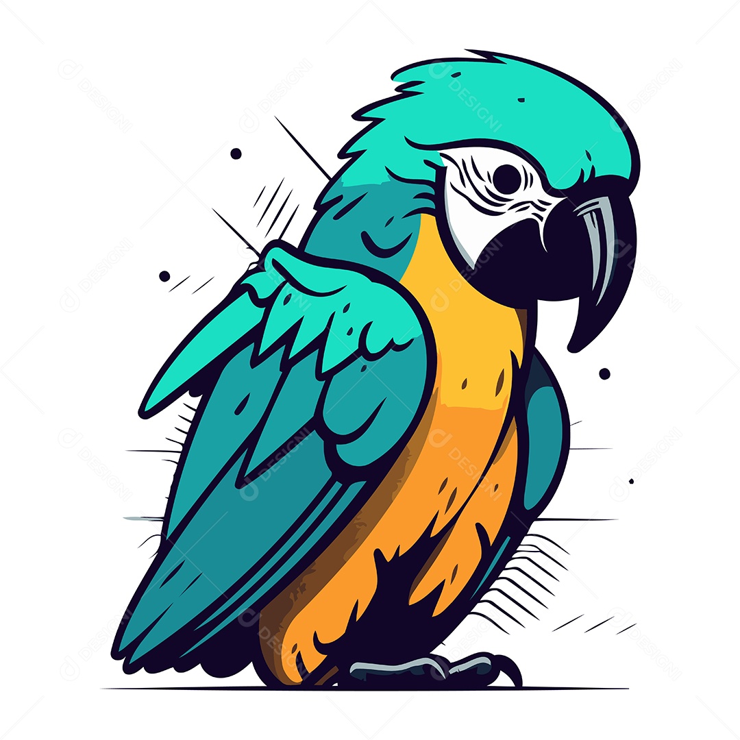 Arara de Desenho Animado Ilustração Vetor EPS