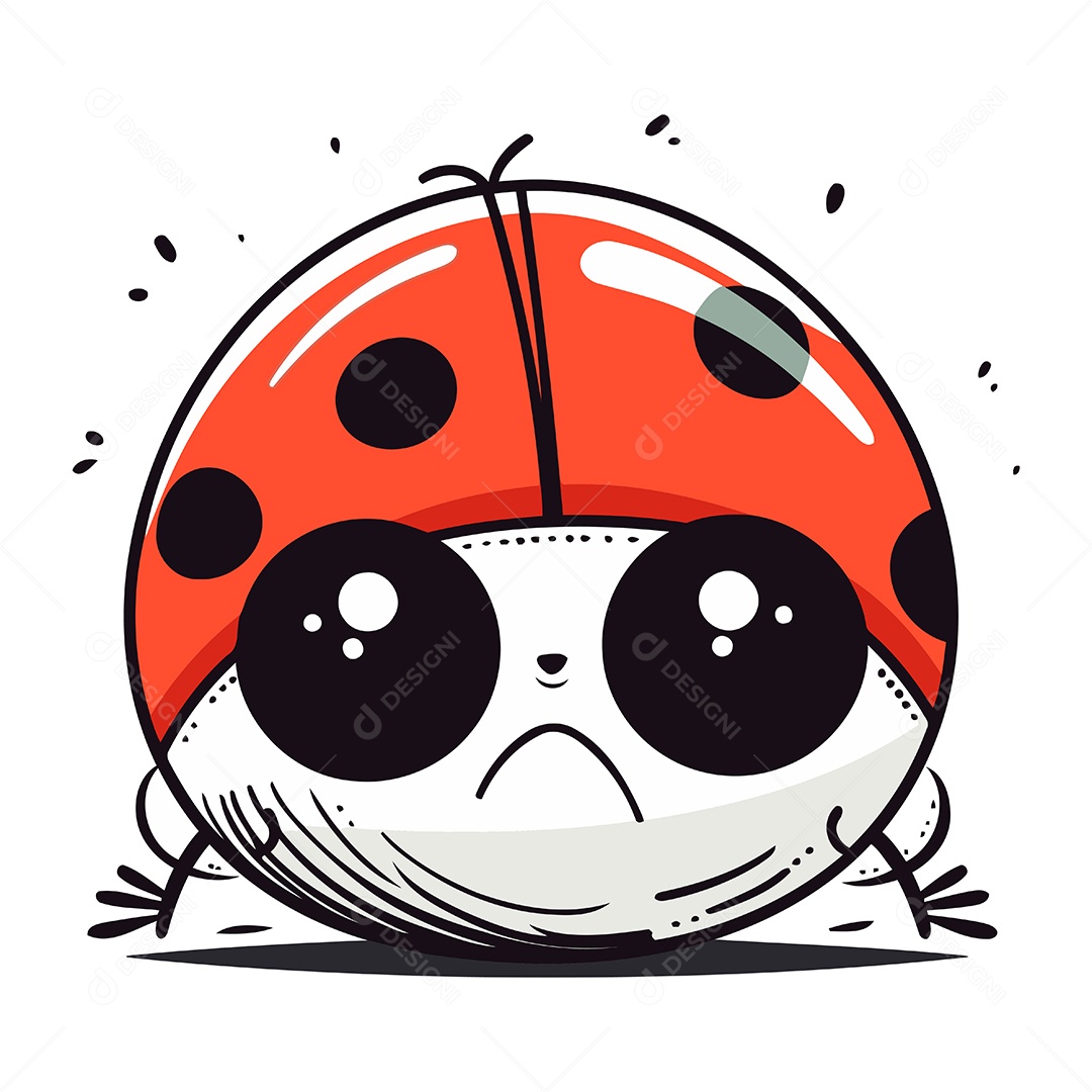 Joaninha de Desenho Animado Ilustração Vetor EPS