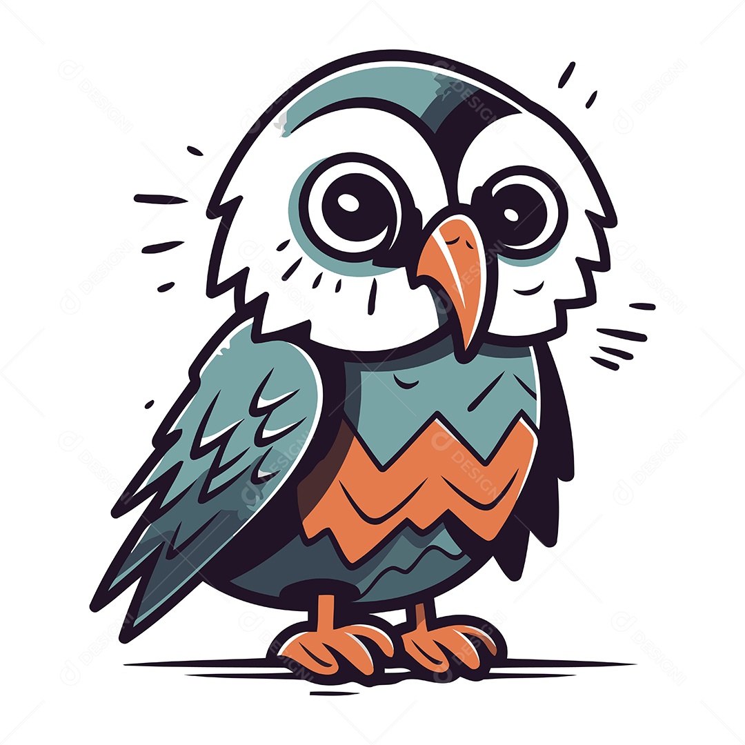 Coruja de Desenho Animado Ilustração Vetor EPS