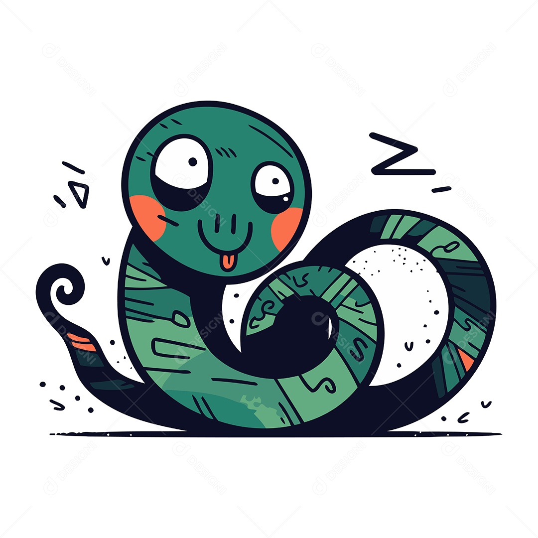 Cobra de Desenho Animado Ilustração Vetor EPS