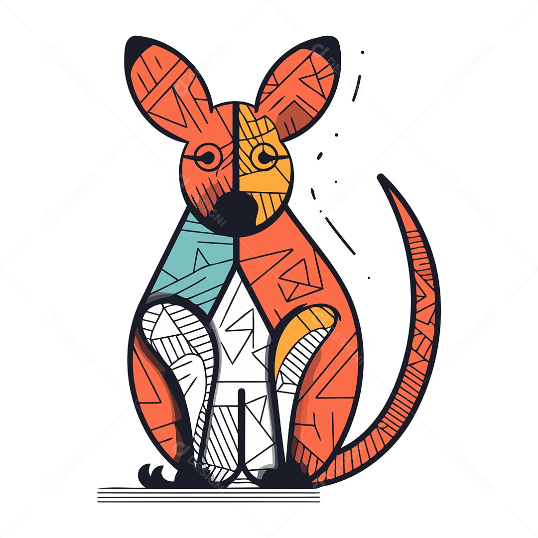 Canguru de Desenho Animado Ilustração Vetor EPS