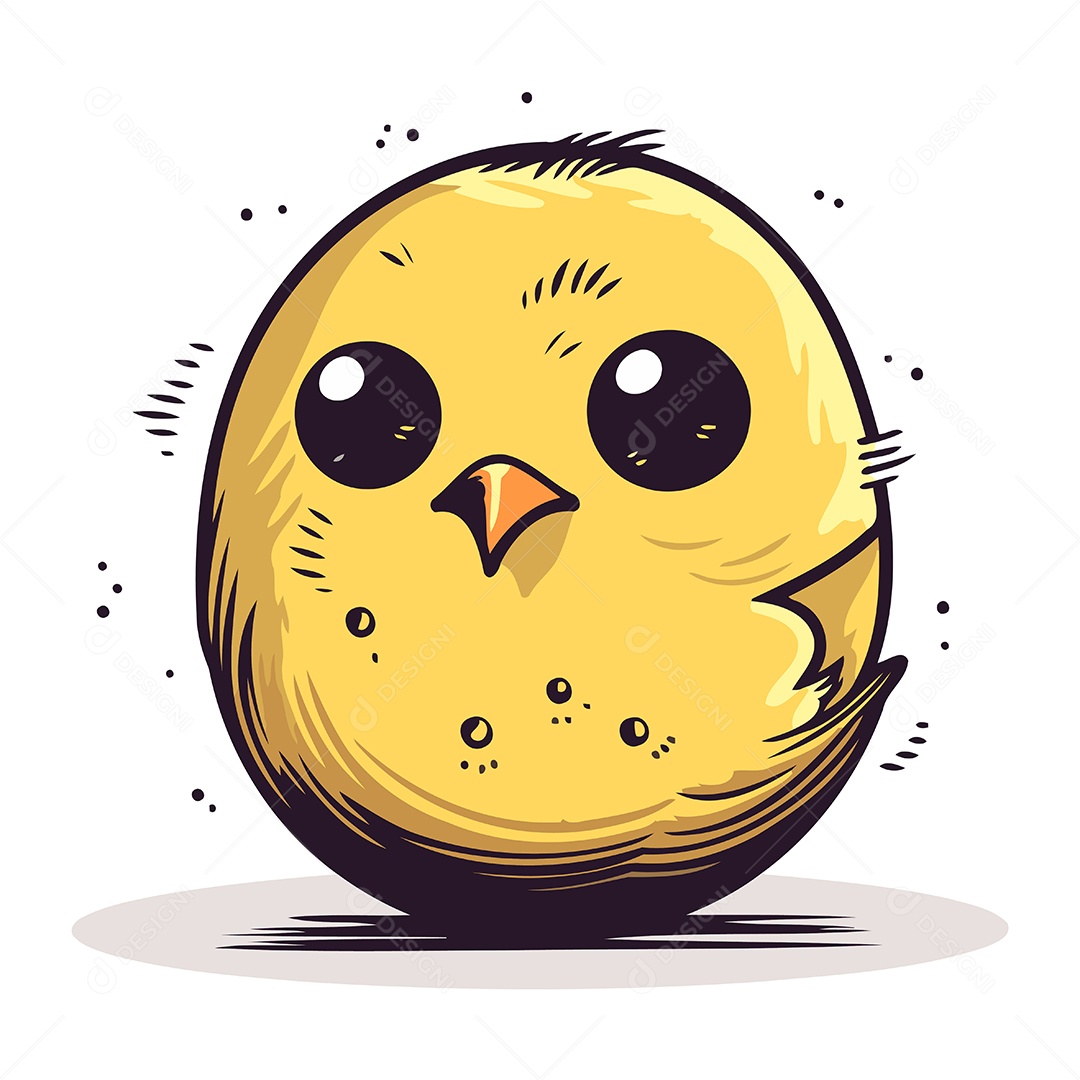 Pintinho de Desenho Animado Ilustração Vetor EPS