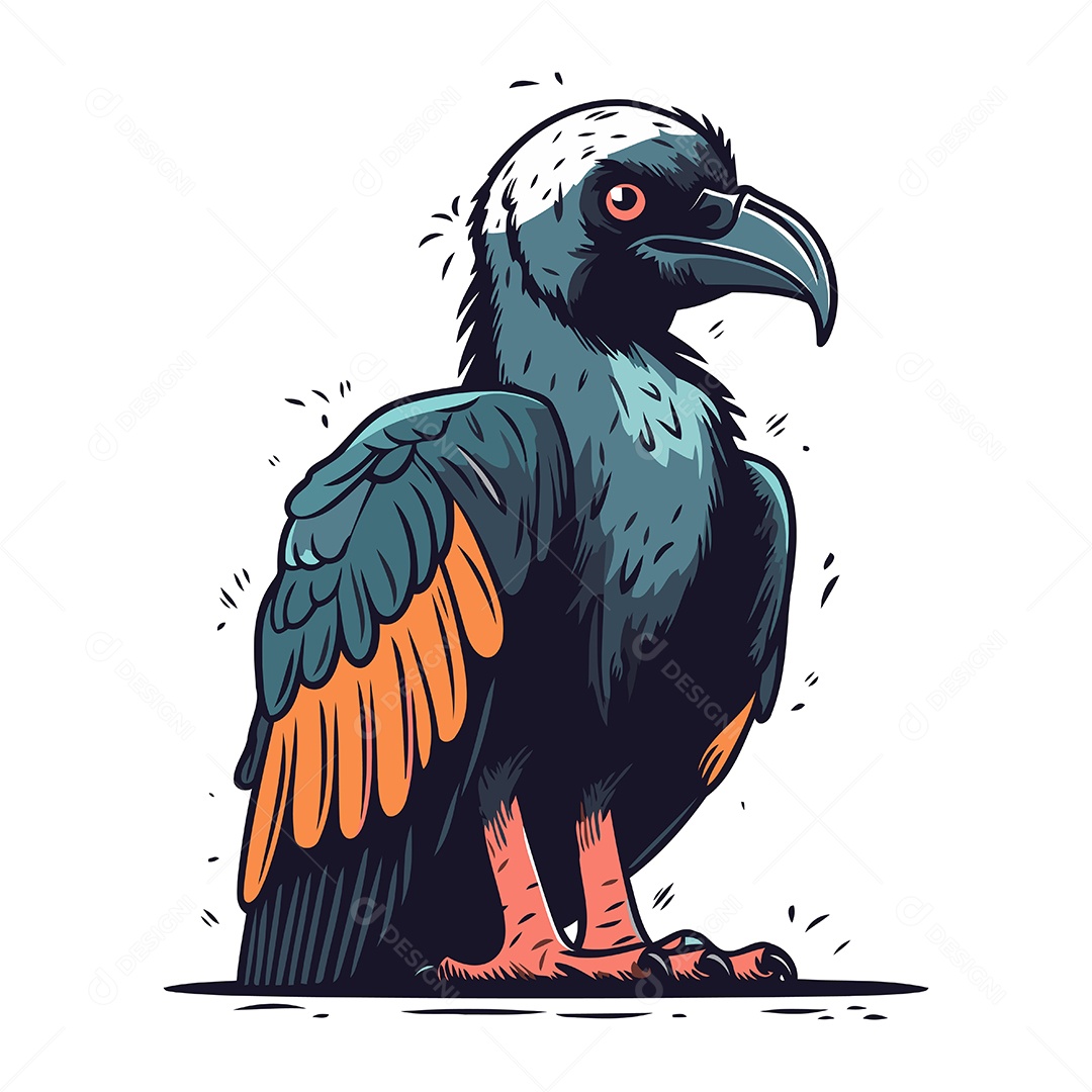 Abutre de Desenho Animado Ilustração Vetor EPS