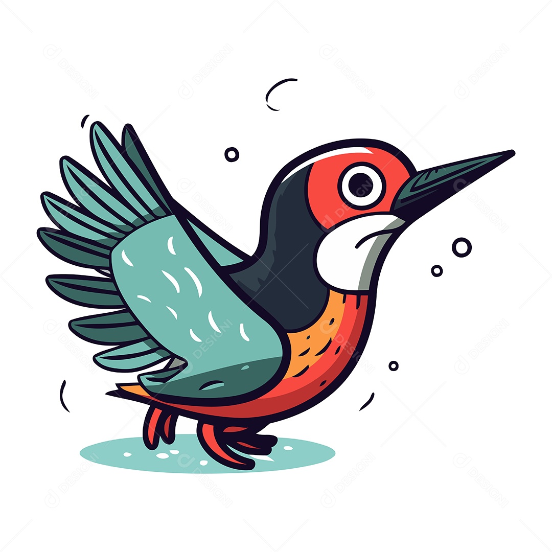 Pica Pau de Desenho Animado Ilustração Vetor EPS