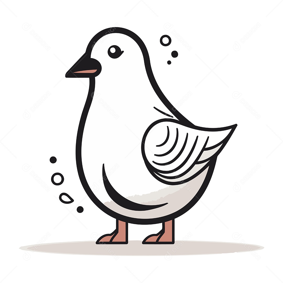 Pombo de Desenho Animado Ilustração Vetor EPS