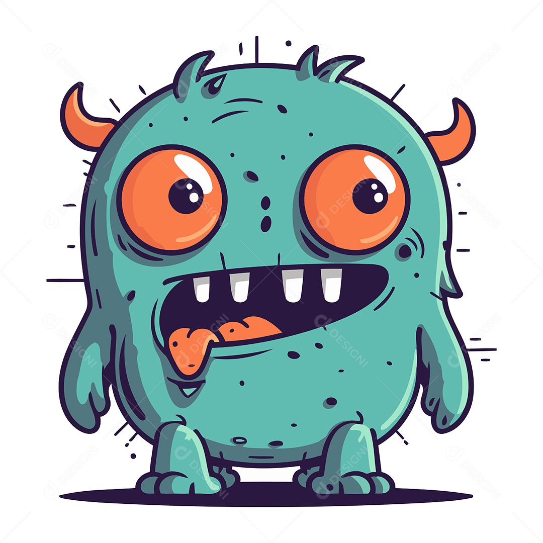 Monstro de Desenho Animado Ilustração Vetor EPS