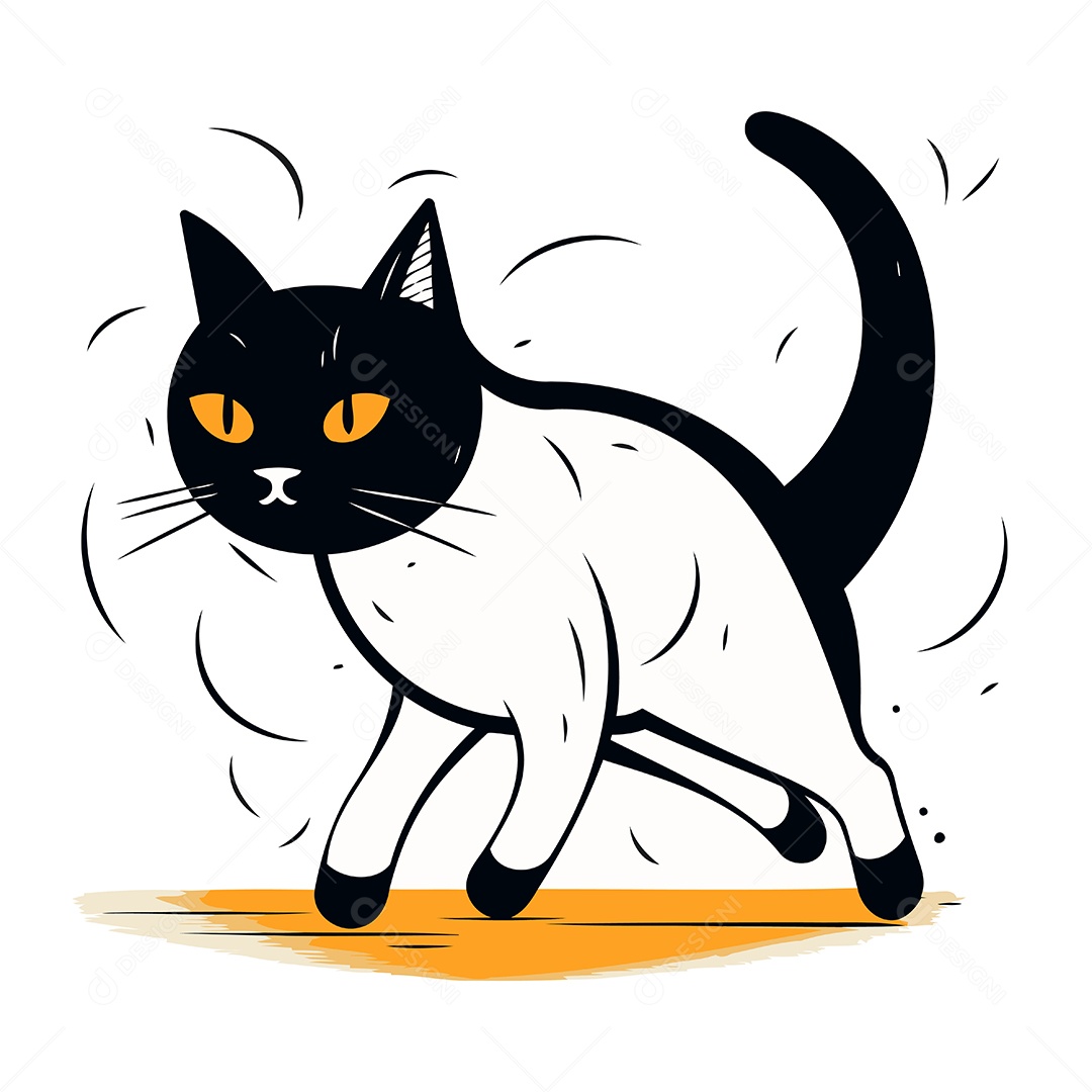 Gato de Desenho Animado Ilustração Vetor EPS