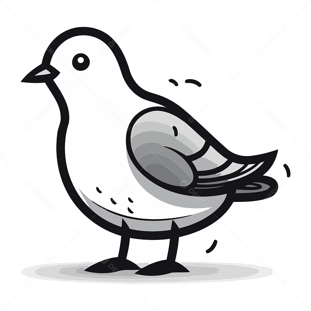 Pombo de Desenho Animado Ilustração Vetor EPS