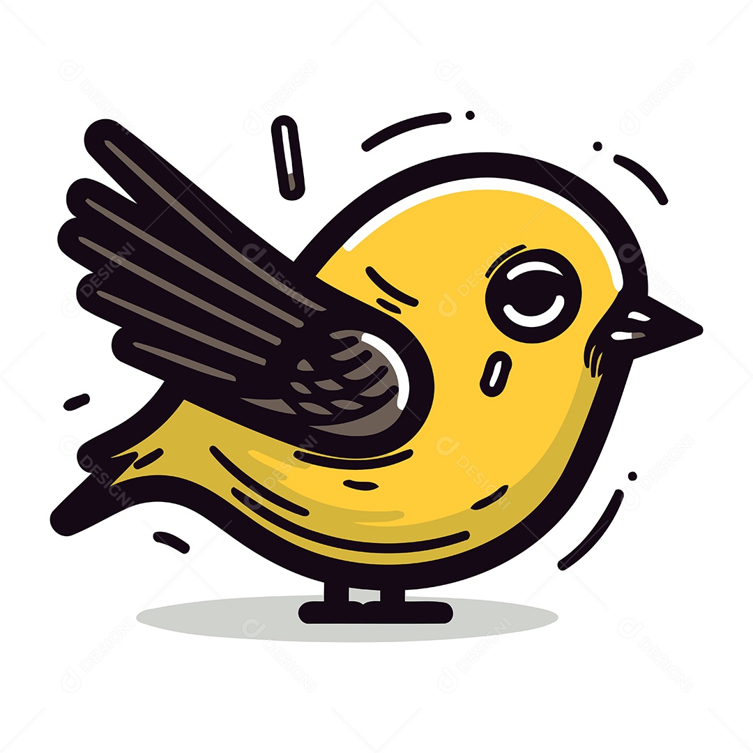 Pássaro Fofo de Desenho Animado Ilustração Vetor EPS