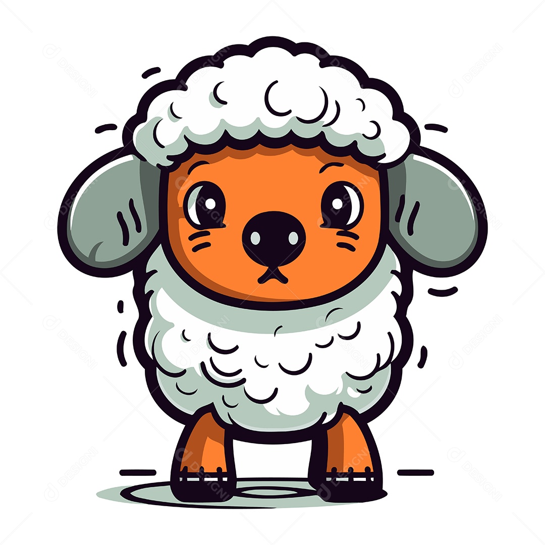 Ovelha de Desenho Animado Ilustração Vetor EPS