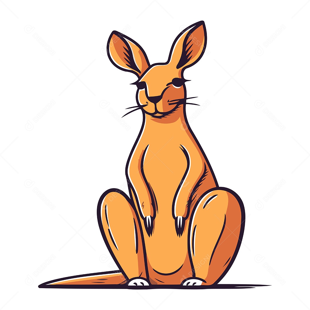 Canguru de Desenho Animado Ilustração Vetor EPS