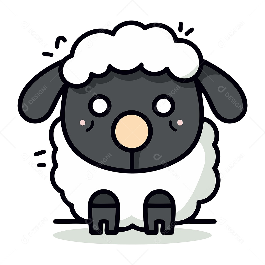 Ovelha de Desenho Animado Ilustração Vetor EPS