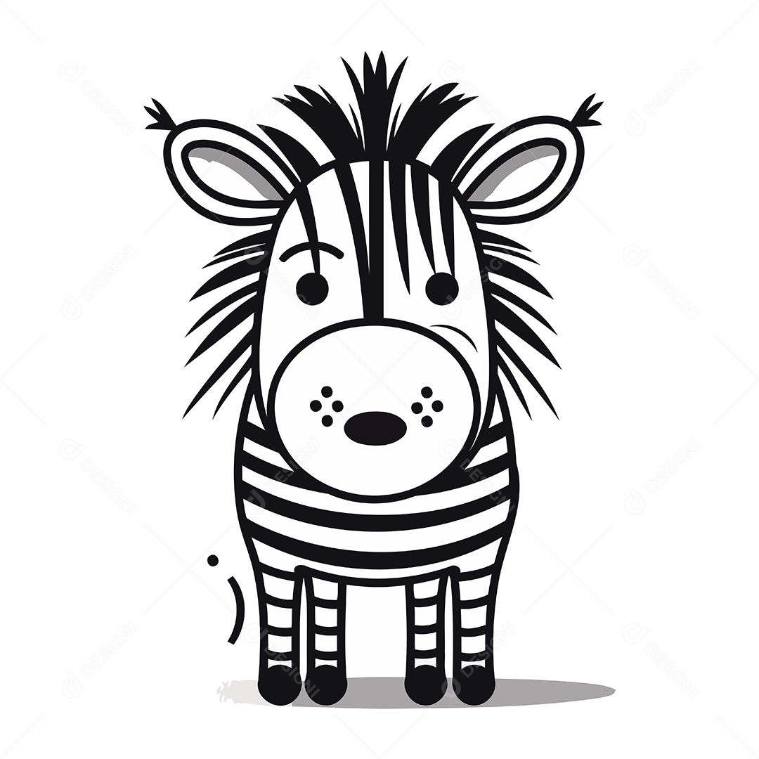 Zebra de Desenho Animado Ilustração Vetor EPS