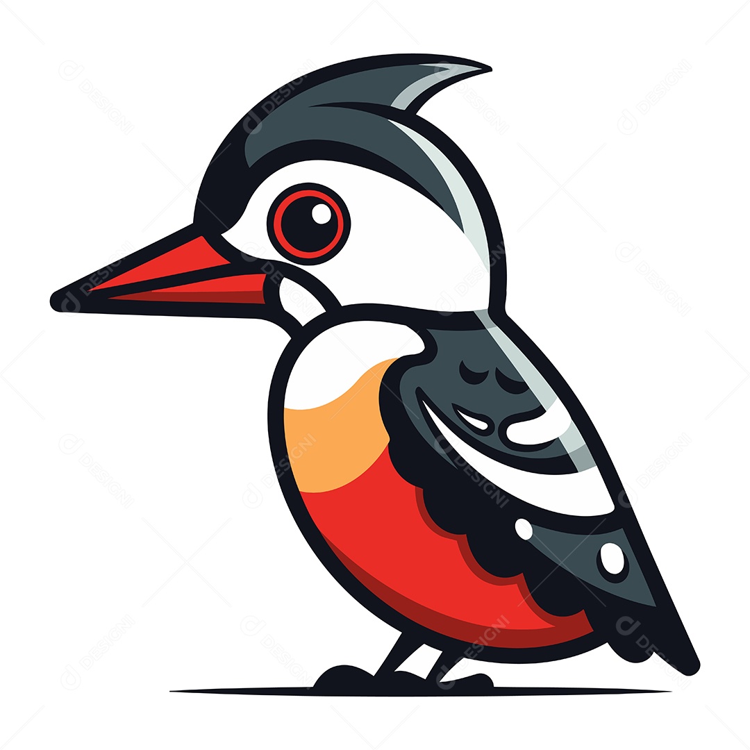 Pica Pau de Desenho Animado Ilustração Vetor EPS