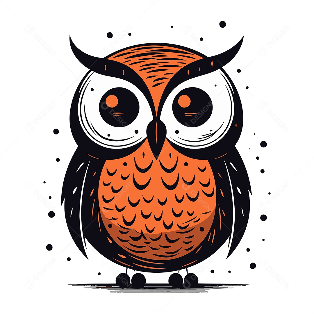 Coruja de Desenho Animado Ilustração Vetor EPS
