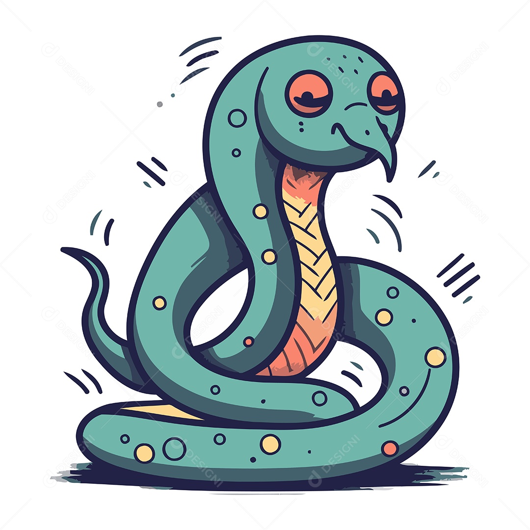 Cobra de Desenho Animado Ilustração Vetor EPS